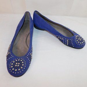Aerosoles Becxtreme Studded Suede Ballet Flats Blue Suede With Studs Size 6M